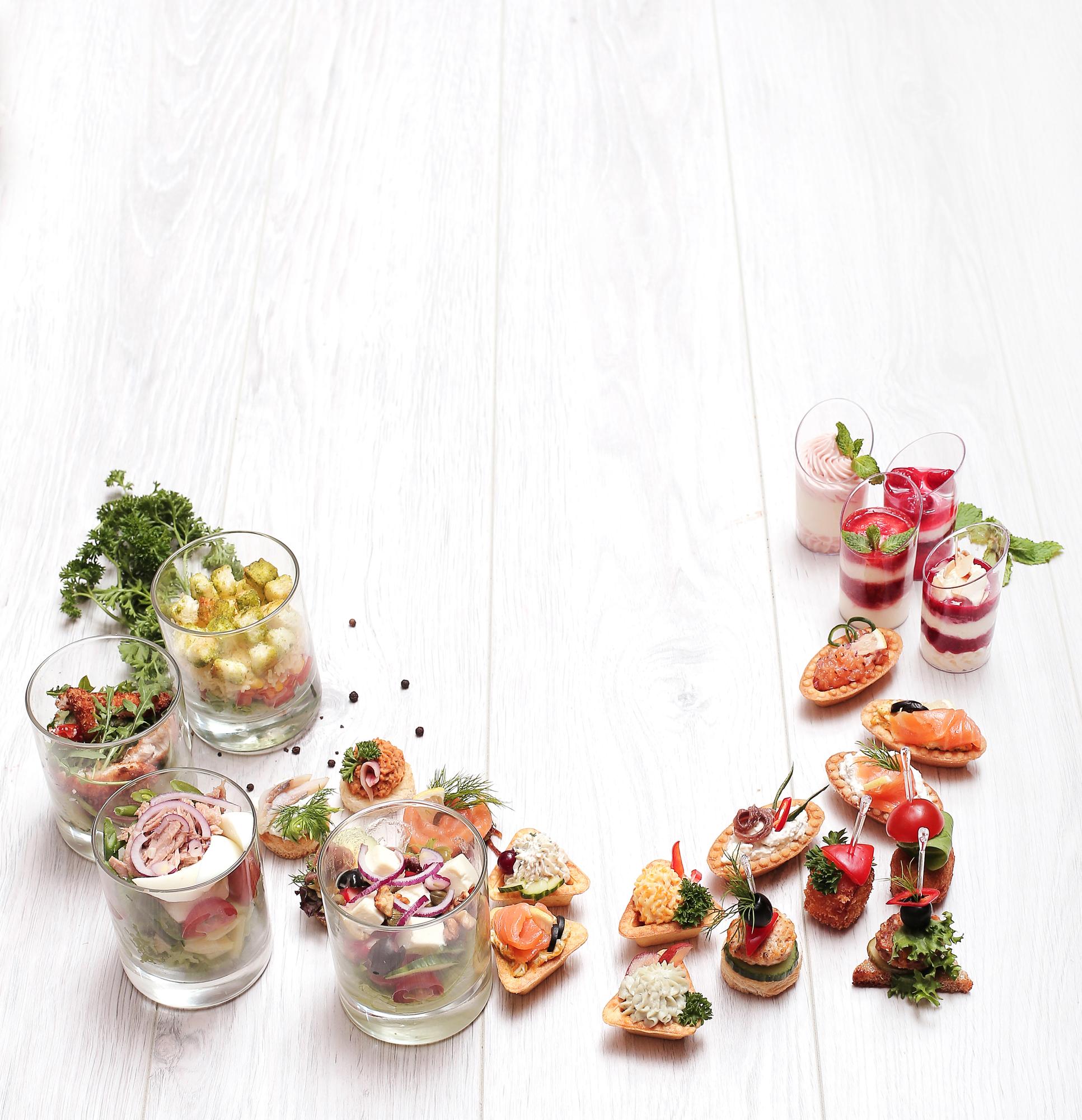 Table with curated tasting portions