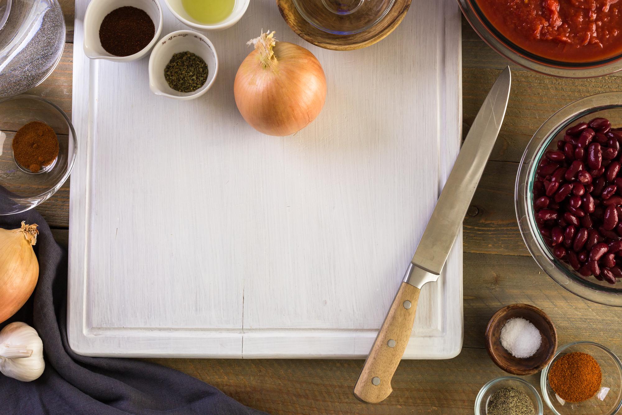 Stack of recipe cards and tools